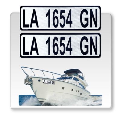 Curb-N-Sign Super Reflective BowBrite (Custom Boat Registration Numbers and Letters), Set of 2 Pc Custom Boat Lettering, Highly Reflective Vinyl Decal Boat Decal Stickers (Transparent)