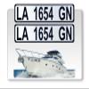 Curb-N-Sign Super Reflective BowBrite (Custom Boat Registration Numbers and Letters), Set of 2 Pc Custom Boat Lettering, Highly Reflective Vinyl Decal Boat Decal Stickers (Transparent) view 1