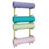 DRSFF Gold Yoga Mat Frame Foam Rollers Stand Wall Mount 6-Tier Metal Home Gym & Studio Storage Rack Holder - Free Adjustment Spacing Exercise Equipmen Organizer (Color : C) view 1