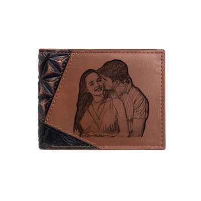 TianZhiJiao Custom Wallets for Men, Personalized Picture and Text Men's Wallet Leather Wallet Casual Bifold Wallet Anniversary Birthday Gifts for Men Husband Dad Son Groomsmen