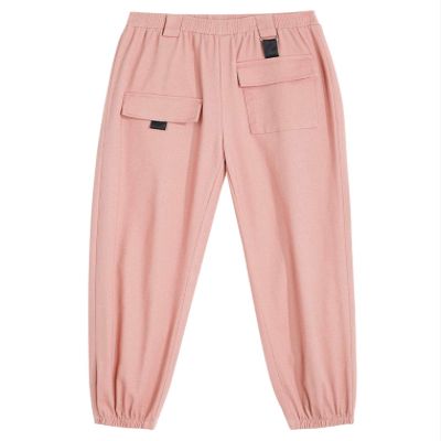 Freebily Kids Girls Active Jogger Cargo Pants with Pockets Exercise Sport Sweatpant Summer Casual Bottoms Pink_B 4 Years