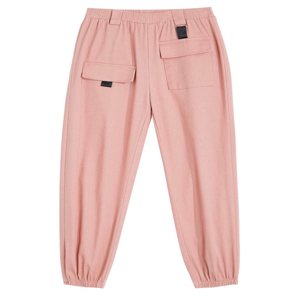 Freebily Kids Girls Active Jogger Cargo Pants with Pockets Exercise Sport Sweatpant Summer Casual Bottoms Pink_B 4 Years