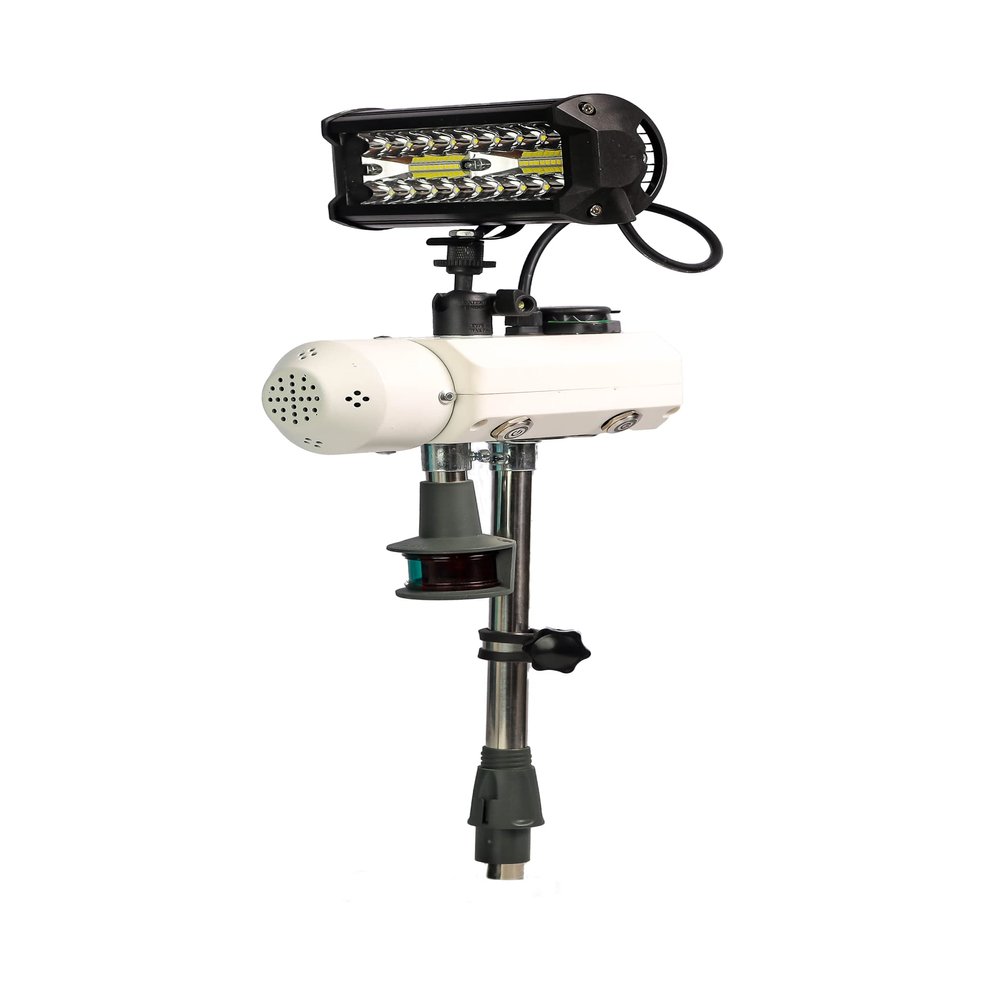 Basin Boat Lighting-BrightBird + NAV 2-PIN 120W/12,000 Lumens SmartBird Safety Lighting System USCG 2nm Nav light, 105db Horn, USB Port, Key Fob remote NEW iOS/Android app (not included)