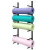 DRSFF Yoga Mat Wall Holder Mount, Adjustable Exercise Mat Storage Rack 6-Tier Metal Exercise Equipmen Organizer Foam Rollers, Gym Mats, Yoga Physio Studio Bracket Stand (Color : A) view 1