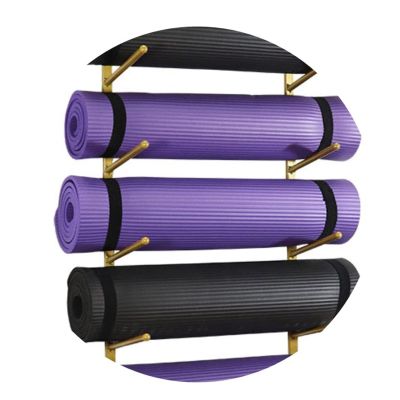 DRSFF Black White Gold Yoga Mat Frame Gym Wall Mount Storage Holder Metal Simple Large Capacity Yoga Column Foam Roller Placement Rack 100 cm (Color : A)