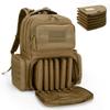 DSLEAF Tactical Pistol Backpack with 6 Pistol Cases, Gun Range Backpack with 10x Magazine Slots for Shooting and Hunting view 1