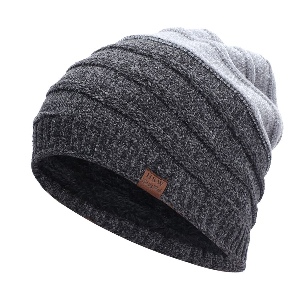 Digood Knit Beanie Warm Thick Lined Hat Mens Winter Skull Cap Unisex Beanie Cap,Winter Cute Warm Soft Cold Weather Hat(Gray,One Size)
