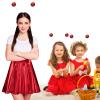 Sintege Halloween Alien Headband and Metallic Flared Pleated Skater Skirt for Costumes Supplies(X-Large Skirt,Red) view 4