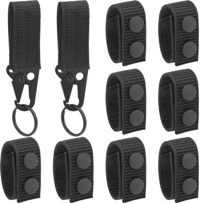 Belt Keepers with Tactical Gear Clips, 8 Pack Law Enforcement Nylon Duty Belt Keepers with 2 Pack Key Holder UIInosoo for Police