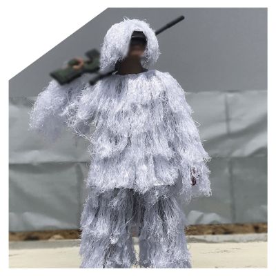 Splenlife Camouflage Suits Forest Hunting,Hunting Suits for Man Outdoor Military Shooting Airsoft Tactical Accessories Wildlife Photography Halloween Or Party, Men&Kids(White Green and Sand Color)
