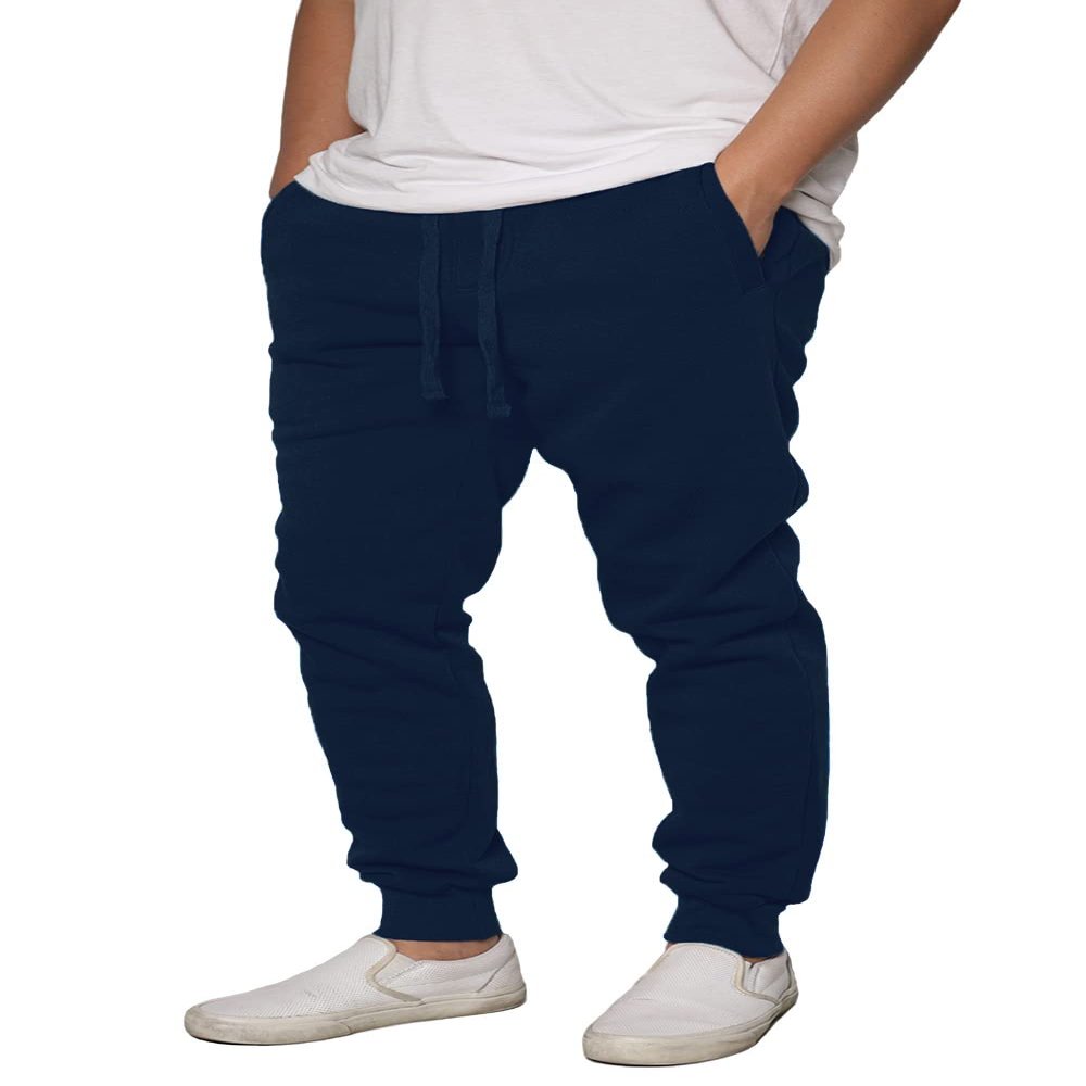 URBANJ Men's Casual Fleece Jogger Sweatpants with Pockets Size S-5XL (4XL, 071 Navy)
