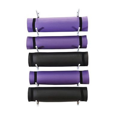 DRSFF Yoga Mat Frame Gym Wall Mount Storage Holder Metal Simple Large Capacity Yoga Column Foam Roller Placement Rack 100 cm Black White Gold (Color : B)