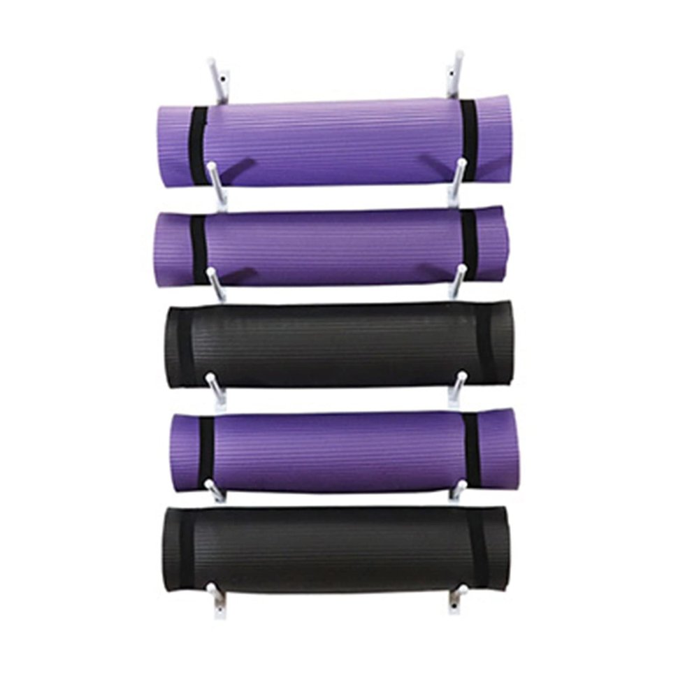 DRSFF Yoga Mat Frame Gym Wall Mount Storage Holder Metal Simple Large Capacity Yoga Column Foam Roller Placement Rack 100 cm Black White Gold (Color : B)