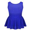 Agoky Big Girls' Kids Sparkly Ice Figure Skating Roller Skating Dress Gymnastic Tutu Skirted Leotard Costume Blue Sparkly 13-14 view 2