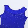 Agoky Big Girls' Kids Sparkly Ice Figure Skating Roller Skating Dress Gymnastic Tutu Skirted Leotard Costume Blue Sparkly 13-14 view 4