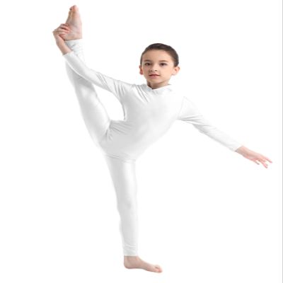 Loloda Kids Girls One Piece Spandex Unitards Long Sleeve Turtleneck Full Bodysuit for Dance Gym Workout Ivory 8-10 Years