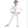 Loloda Kids Girls One Piece Spandex Unitards Long Sleeve Turtleneck Full Bodysuit for Dance Gym Workout Ivory 8-10 Years view 2