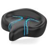 BLUEWIND Oversized Bike Seat, Wide Bicycle Saddle Novel Backrest Design for Electric Bike, Universal Fit Exercise or Road Stationary Bike Seat Cushion for Men & Women (Blue) view 1