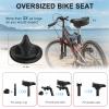 BLUEWIND Oversized Bike Seat, Wide Bicycle Saddle Novel Backrest Design for Electric Bike, Universal Fit Exercise or Road Stationary Bike Seat Cushion for Men & Women (Black) view 3