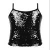 Loloda Big Girls' Sparkle Sequins Tank Tops Camisole Latin Jazz Ballet Dance Stage Performance Costume Black 6 Years view 1