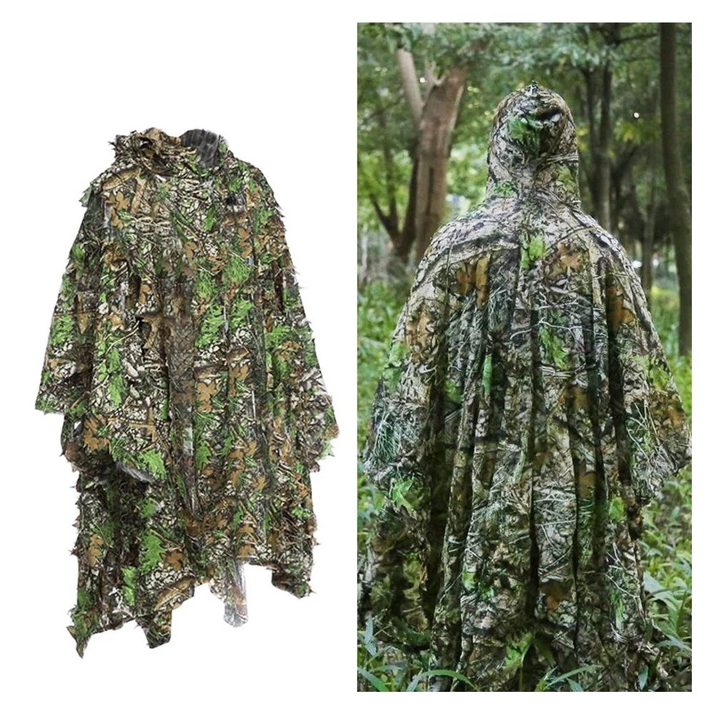 3D Leafy Suit, Hunting Suit for Man Camo Airsoft Camouflage Suits for Jungle Hunting Shooting Airsoft Military Wildlife Photography Halloween,Lightweight Breathable (Size : One-Size)