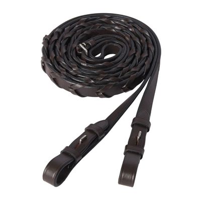 Dover Saddlery TRU-Fit Build-A-Bridle Laced Reins, Color: Chocolate, Size: Oversize-5/8X60