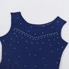 Agoky Big Girls' Kids Sparkly Ice Figure Skating Roller Skating Dress Gymnastic Tutu Skirted Leotard Costume Navy Blue Sparkly 11-12 view 4