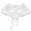 Loloda Flower Girls Faux Fur Wraps Shawl Wedding Bridesmaid Princess Cape Winter Warm Bolero Shrug White One Size view 1