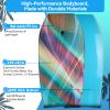 RAYWER Body Board Lightweight with EPS Core, HDPE Slick Bottom , Leash & Adjustable Wrist Rope, Great Surfing for Kids and Adults (Rainbow, 33-INCH) view 2