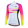 Uriah Women's Cycling Jersey Long Sleeve Reflective with Rear Pockets White Pink Size L view 1