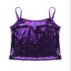 Loloda Big Girls' Sparkle Sequins Tank Tops Camisole Latin Jazz Ballet Dance Stage Performance Costume Purple 6 Years view 3