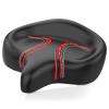 BLUEWIND Oversized Bike Seat, Wide Bicycle Saddle Novel Backrest Design for Electric Bike, Universal Fit Exercise or Road Stationary Bike Seat Cushion for Men & Women (Red) view 1