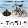 BLUEWIND Oversized Bike Seat, Wide Bicycle Saddle Novel Backrest Design for Electric Bike, Universal Fit Exercise or Road Stationary Bike Seat Cushion for Men & Women (Red) view 3