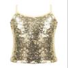 Loloda Big Girls' Sparkle Sequins Tank Tops Camisole Latin Jazz Ballet Dance Stage Performance Costume Gold 6 Years view 1