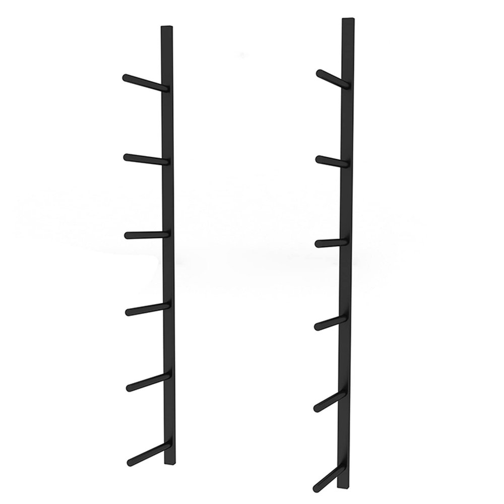 DRSFF Multi-Layer Yoga Mat Holder Home Wall Mount Foam Rollers Exercise Mat 6-Tier Metal Storage Rack Yoga Room Gym Large Capacity Yoga Column Placement Stand (Color : Black)