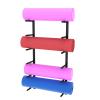 DRSFF Yoga Mat Holder Home Wall Mount Foam Rollers Exercise Mat 6-Tier Metal Storage Rack Black White Yoga Room Gym Large Capacity Placement Stand (Color : Black) view 1