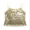 Loloda Big Girls' Sparkle Sequins Tank Tops Camisole Latin Jazz Ballet Dance Stage Performance Costume Gold 8 Years view 3