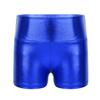 Loloda Girls' Metallic Spandex Ballet Dance Cheerleading Tumbling Gymnastics Athletic Shorts Leotard Blue,Metallic 14 Years view 1