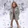 Toddler Baby Girls Duffle Overcoat Winter Windproof Thicken Cardigan Jackets Fashion Warm Fleece Lapel Parka Coats (Gray, 4-5 Years) view 2