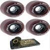 65mm Blood Orange Liam Morgan Pro Series Midnight Maroon Skateboard Wheels - 82a with Viper Strike Skateboard Bearings 8mm Precision ABEC 7 Skateboard Bearings - Bundle of 2 items view 1