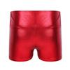 Loloda Girls' Metallic Spandex Ballet Dance Cheerleading Tumbling Gymnastics Athletic Shorts Leotard Metallic,red 14 Years view 2