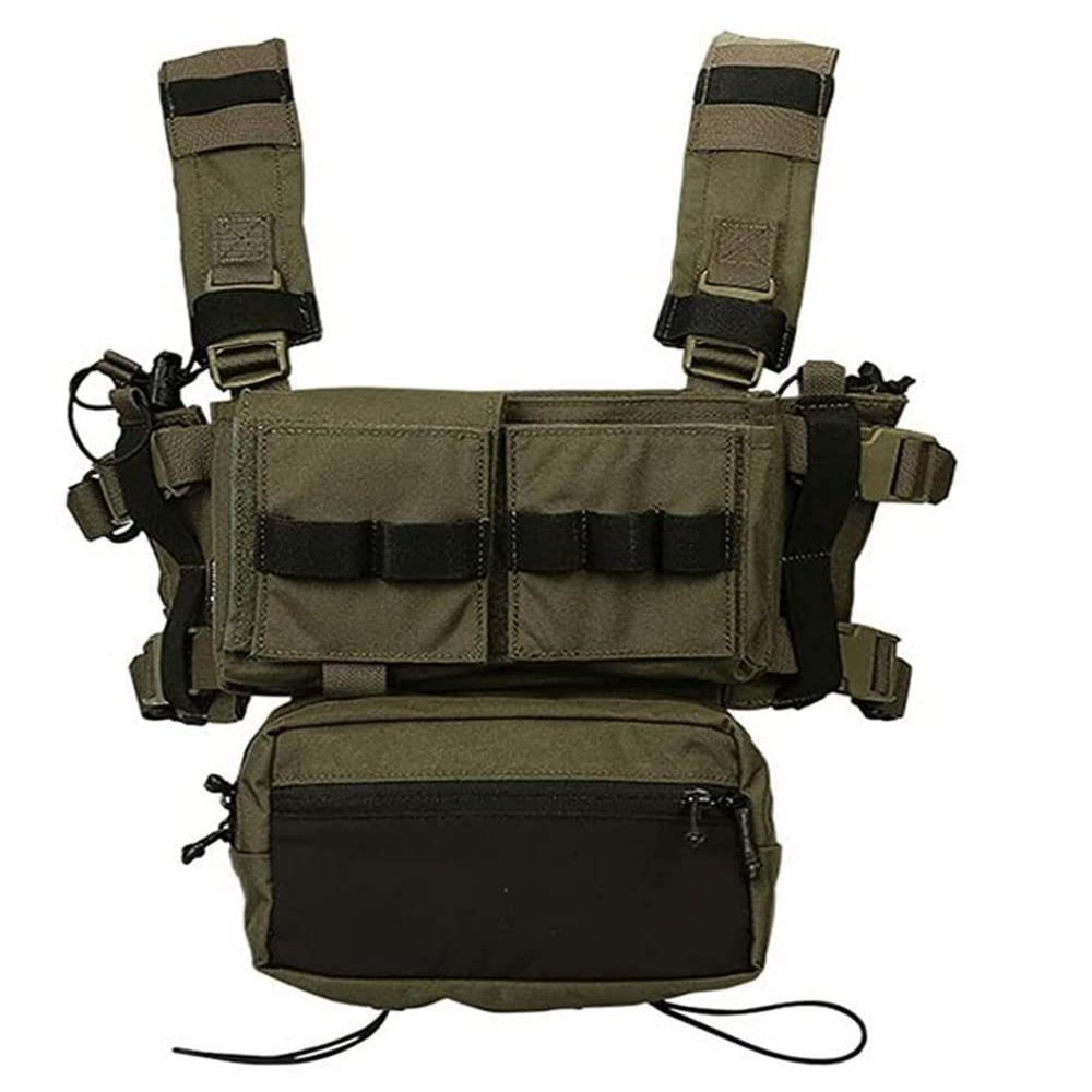 EMERSONGEAR Tactical MK3 Chest Rig Vest Adjustable Airsoft Molle Modular Micro Fight Plate Carrier Vest for Outdoor Hunting Hikng