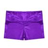 Loloda Girls' Metallic Spandex Ballet Dance Cheerleading Tumbling Gymnastics Athletic Shorts Leotard Metallic,Purple 12 Years view 4