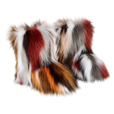 Saralis Girls Fur Snow Boots Fluffy Furry For Women Children Winter Warm Boot Fuzzy Cute Rubber Flat Non-slip Kids Boots Outdoor Flat Shoes (Multicolour, 13.5, numeric_13_point_5),13.5 Little Kid