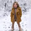 Toddler Baby Girls Duffle Overcoat Winter Windproof Thicken Cardigan Jackets Fashion Warm Fleece Lapel Parka Coats (Brown, 3-4 Years) view 2