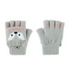 Holiberty Cute Baby Kids Winter Fingerless Gloves Toddler Boys Girls Cartoon Christmas Elk Knit Mittens Warm Snow Gloves 2-8Y view 3