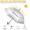 G4Free UPF 50+ 52 Inch UV Protection Umbrella, Automatic Open Hook Handle J Stick Golf Umbrellas for Rain, Sun & Wind Protection(Silver/Black) view 2