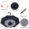 G4Free UPF 50+ 52 Inch UV Protection Umbrella, Automatic Open Hook Handle J Stick Golf Umbrellas for Rain, Sun & Wind Protection(Silver/Black) view 3
