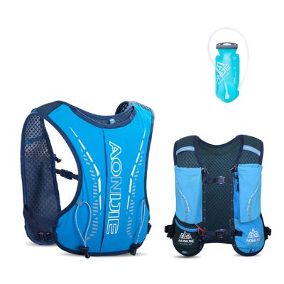 Kids Hydration Backpack with 750mL Water Bladder Lightweight Hydration Pack Vest for Hiking Camping Cycling Running (Blue)