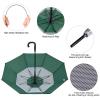 G4Free UPF 50+ 52 Inch UV Protection Umbrella, Automatic Open Hook Handle J Stick Golf Umbrellas for Rain, Sun & Wind Protection(Silver/Green) view 3